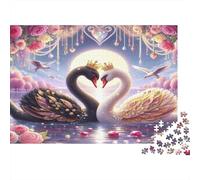 Fantasía de Amor de Cisne Puzzle 1000 Piezas Papel Reciclado para Adultos Puzzle para Adultos Juego Familiar Divertido Juego Educativo con desafío Excelente Idea de Regalo 38x26cm/1000pcs