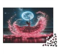 Fantasía de Baile Iluminado por la Luna 1000 Piezas Stock De Cartas Premium Rompecabezas De Bricolaje Niños Principiantes Desafío Juego Educativo Alivio del Estrés 52x38cm/1000pcs