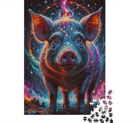 Fantasía de Cerdo mágico 1000 Piezas Cartón Grueso Paquete De Rompecabezas Amantes De La Familia Alivio del Estrés 70x50cm/1000pcs