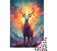 Fantasía de Ciervos mágicos 1000 Piezas Papel Ecológico Rompecabezas Premium para Adultos Descompresión del Juego Educativo Decoración De Paredes Y Regalos 52x38cm/1000pcs