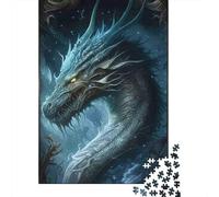 Fantasía de dragón de Hielo 1000 Piezas Cartón Resistente Puzzle para Adultos Portátil Noche De Juegos En Familia Desafiante Y Divertido Rompecabezas 52x38cm/1000pcs