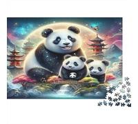 Fantasía de la Familia Panda Puzzles 1000 Piezas Papel Reciclado para Adultos Puzzle para Adultos Juego Familiar Divertido y desafiante Excelente Idea de Regalo Partir de 12 años 52x38cm/1000pcs