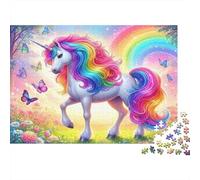Fantasía de Unicornio Arco Iris Puzzle Mil Piezas para Toda La Familia Reto Mental Piezas Precisas Hecho En Europa Actividad Indoor Reciclable 70x50cm/1000pcs