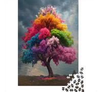 Fantasía del árbol del Arco Iris 1000 Piezas Stock De Cartas Premium Paquete De Rompecabezas Entusiastas De Jigsaw Senior Difícil Desafío Decoración De Paredes Paquete De Valor 52x38cm/1000pcs