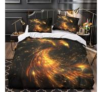 Fantasía del pájaro de fuego Impresión 3D 3 piezas funda de edredón estilo de arte digital funda de colchón microfibra hipoalergénica transpirable para bebés hombres adultos Super king（260x220cm）