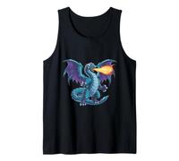 Fantasía dragón de Fuego Azul Camiseta sin Mangas