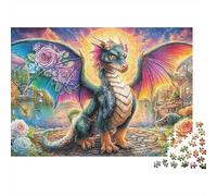 fantasía dragón Extra Thick Cardboard Arte de la Naturaleza mágica Jigsaw Puzzle Adults Age 12 Up Brain Training Activity Ideal Gift for Teen Puzzle Lovers 12 18 Years 38x26cm/1000pcs