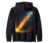 Fantasía Espada Llamas Cueva Sudadera con Capucha