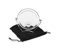 Fantasia Espejo de Viaje acrílico con asa de Metal, de 15 aumentos, diámetro de 10 cm y Altura de 12 cm