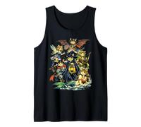 Fantasía Gatos Magos Hada Medieval RPG Gamer Cat Lover Camiseta sin Mangas