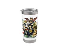 Fantasía Gatos Magos Hada Medieval RPG Gamer Cat Lover Vaso térmico de acero inoxidable de doble pared