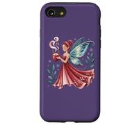 Fantasía Hada Invierno con Alas Azules y Vestido Carcasa para iPhone SE (2020) / 7/8