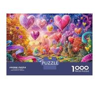 Fantasía Heartland 1000 Piezas Puzzle 3D - Papel Reciclado Nubes Prismáticas Corazón & Puzzle Único - Regalo De San Valentín 70x50cm/1000pcs