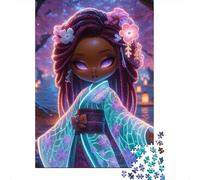 Fantasía Japonesa 1000 Piezas Paper Puzzle para Adultos Educativo Kimono Rompecabezas Decorativo Alivio Estrés 52x38cm/1000pcs