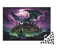 Fantasía Mística Puzzle 1000 Piezas Castillo del Dragón para Adultos Papel Desafío Mental Tema Encantado Decoración 70x50cm/1000pcs
