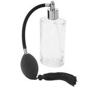 Fantasia Oval Glass Atomiser with Ball Pump Silver/Black for 100 ml