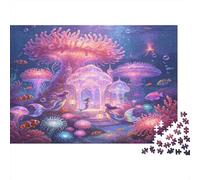 Fantasía Palacio de Coral Submarino Puzzle de 1000 Piezas Puzzle para Adultos Cuento Océano Escena Colorida Relajación Hogar Regalo Decoración 52x38cm/1000pcs