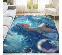 Fantasía Personajes Estética Alfombras para Sala de Estar 50 x 80 cm, Alfombra Antideslizante Lavable de Pelo Corto, Suave y Duradera para Sala Dormitorio y Oficina Azul