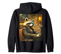 Fantasía Piano Racoon tocando Sudadera con Capucha