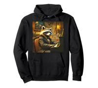 Fantasía Piano Racoon tocando Sudadera con Capucha