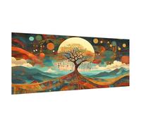 Fantasía Pintar por Numeros Adultos,Paisaje Pintura por Numeros Kit,Easy Paint by Numbers Adult Niños,con 3 Pinceles y Pigmento Acrílico,DIY Manualidades Home Decor Regalo 100x200cm,con Marco,d1667k