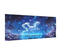 Fantasía Pintar por Numeros Adultos,Unicornio Pintura por Numeros Kit,Easy Paint by Numbers Adult Niños,con 3 Pinceles y Pigmento Acrílico,DIY Manualidades Home Decor Regalo 80x120cm,con Marco,d1663k