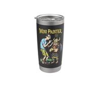 Fantasía Pintor Miniatura Enano Divertido Aerógrafo Pintura RPG Vaso térmico de acero inoxidable de doble pared