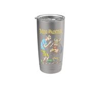 Fantasía Pintor Miniatura Enano Divertido Aerógrafo Pintura RPG Vaso térmico de acero inoxidable de doble pared