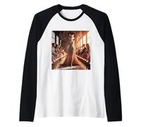 Fantasía Podio Hermoso Gato Camiseta Manga Raglan