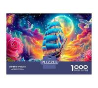 Fantasía Ship Voyage Nebulosa cósmica psicodélica Puzzle De 1000 Piezas Multicolor De Alta Definición Desafiante para Hombres Regalos A Partir De 14 Años 38x26cm/1000pcs