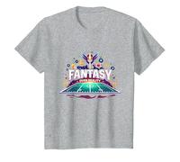 Fantasía sobre Realidad Fútbol Hombres Entusiastas del Deporte Camiseta, Niños, Gris Jaspeado, 4 años