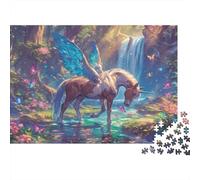 Fantasía Unicornio Alado 1000 Pieza Rompecabezas Conjunto para Adultos Presente Divertido Desafío Educativo Regalo 38x26cm/1000pcs