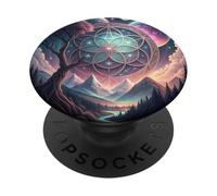 Fantasía Universo Mundo Símbolos Luna PopSockets PopGrip Adhesivo