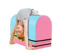 FANTASK 2 en 1 Bloques de construcción suave con colchoneta de gimnasia, juego de 2 piezas de espuma para niños a partir de 3 años, ayuda de gimnasia y esterilla de salto para casa, gimnasio o escuela