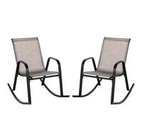 FANTASK 2-TLG - Mecedora de jardín con reposabrazos, Silla de Relax con Asiento de Tela Transpirable para jardín, balcón