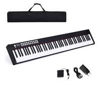 FANTASK 88 teclado digital infantil piano eléctrico 128 ritmos / 128 tonos/Bluetooth/altavoz / 20 demo adecuado para niños y adultos, color negro