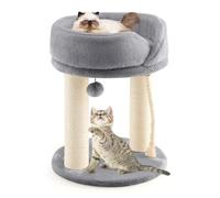 FANTASK Árbol rascador 4 en 1, pequeño rascador con Cuerda de sisal y Bola de Pelo, Muebles para Gatos Gris, trepadora, 40 x 40 x 50 cm