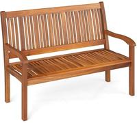 FANTASK Banco de jardín de Madera, para 2 - 3 plazas, Banco de balcón de Madera de Acacia, soporta hasta 320 kg, 126 x 63 x 91 cm