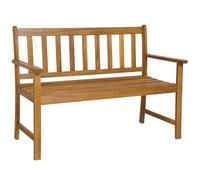 FANTASK Banco de jardín de Madera, Resistente a la Intemperie, Banco de 2 plazas de Madera de Acacia, Banco de balcón soporta hasta 360 kg, Banco para terraza, Color Natural, 122 x 56,5 x 86 cm