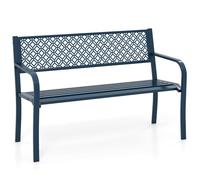 FANTASK Banco de jardín de Metal con Respaldo y reposabrazos, para 2 Personas, 127 x 59 x 82 cm