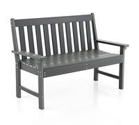 FANTASK Banco de jardín Resistente a la Intemperie, soporta hasta 320 kg, Banco de Parque para Todo Tipo de climas, HDPE (Gris)
