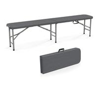 FANTASK Banco Plegable de plástico, Banco Plegable hasta 600 kg, Banco de Cerveza Plegable con asa, 180 x 30 x 43 cm
