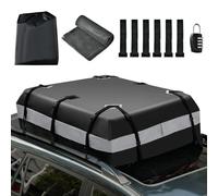 FANTASK Baúl de Techo 424 L con Cerradura de combinación para Coches | Baúl de techo impermeable para vehículos con o sin equipaje, caja plegable con 6 ganchos y bolsa de transporte