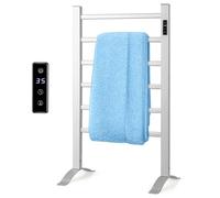 FANTASK Calentador de Toallas con Pantalla LED, Soporte para Toallas de pie y montado en la Pared, radiador de Aluminio, 54 cm x 35 cm x 91 cm