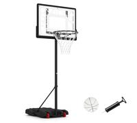 FANTASK Canasta de Baloncesto LED con Soporte | Soporte de baloncesto móvil de 115 a 144 cm de altura ajustable, incluye pelota para niños y adultos