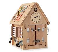 FANTASK Casa de juegos para niños, casa de entretenimiento con juegos sensoriales y espacio de almacenamiento en el interior, juguete Montessori, juguete de motricidad para niños y niñas a partir de 3