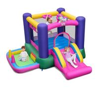 FANTASK Castillo Hinchable con tobogán, Zona de Salto, Canasta de Baloncesto, Piscina de Pelotas, Juego de Lanzamiento de Anillos y Juego de Lanzamiento, para Interior y Exterior, Incluye Bolsa de