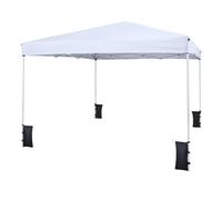 FANTASK Cenador Plegable de 3 x 3 m, Altura Ajustable, Impermeable y Estable, con protección UV 50+, Incluye Bolsa de Transporte y 4 Sacos de Arena, para jardín, Fiestas y Camping (Color Blanco)