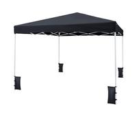 FANTASK Cenador Plegable de 3 x 3 m, Altura Ajustable, Impermeable y Estable, con protección UV 50+, Incluye Bolsa de Transporte y 4 Sacos de Arena, para jardín, Fiestas y Camping (Negro)