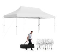 FANTASK Cenador Plegable de 3 x 6 m, Altura Ajustable, para Exteriores, con Bolsa de Transporte, protección UV 50+